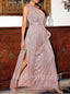 Sexy One-shoulder Side slit A-line Prom Dresses, PDS0447