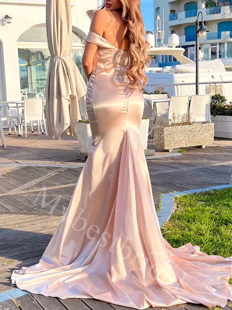 Elegant Strapless Off-shoulder Mermaid Prom Dresses,PDS0928