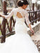 Elegant Long sleeves Mermaid Lace applique Wedding Dresses, WDY0302