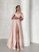Elegant Sweetheart Off-shoulder Side slit A-line Prom Dresses , PDS0355