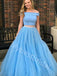 Elegant Off shoulder Two pieces A-line Prom Dresses,PDS0780