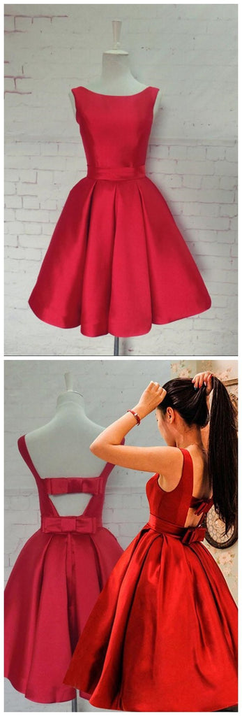 Bright Red Elegant Simple Cheap Short Homecoming Dresses 2018, BDY0288