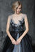 A-line Beaded Black Lace Wedding Dresses.Cheap Wedding Dresses, WDY0278