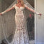 Mermaid V-neck Long Sleeves White Lace Wedding Dresses.Cheap Wedding Dresses, WDY0270