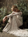A-line Bateau Long Sleeves White Lace Wedding Dresses.Cheap Wedding Dresses, WDY0271