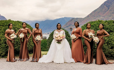 Mismatched Off shoulder Sleeveless Elegant Simple Long Mermaid Dressess, BDS0283