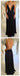 Deep V-Neck Sexy Black Chiffon Spaghetti Backless Prom Dresses, BG0005