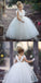 Cute White Tulle Beaded Backless Ball Gown Little Girl Dresses, Flower Girl Dresses ,FGY0212
