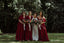 Mismatched Burgundy Chiffon Charming Cute Floor-Length Long Cheap Bridesmaid Dresses, TYP0103