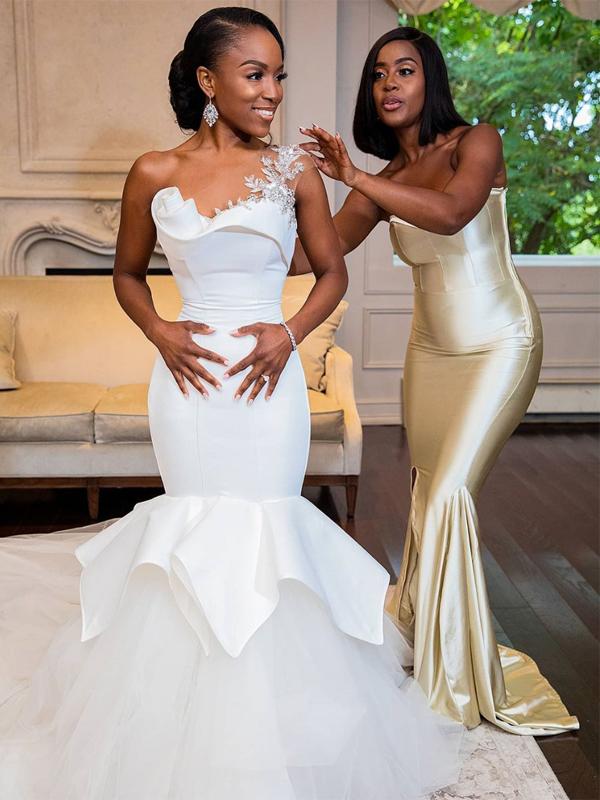 Sexy Gold Simple Mermaid Long Bridesmaid Dresses, BDS0132 mybestbridal Sexy Gold Simple Mermaid Long Bridesmaid Dresses, BDS0132 mybestbridal