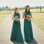 Cheap Halter Green Custom Chiffon Long Bridesmaid Dresses, WGY0253
