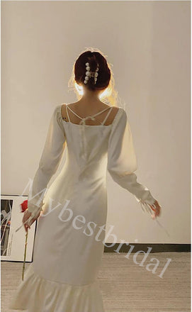 Elegant Off shoulder Long sleeves A-line Long Prom Dress,PDS1074