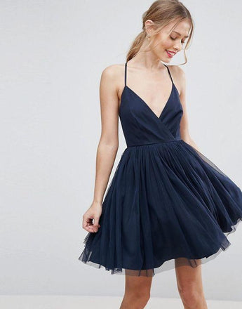 Navy Halter Blue Cheap 2018 Homecoming Dresses Under 100, BDY0218