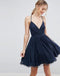 Navy Halter Blue Cheap 2018 Homecoming Dresses Under 100, BDY0218