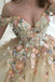Elegant Off shoulder V-neck A-line Long Prom Dress,PDS1076