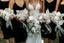 Spaghetti Strap Black Mermaid Tea Length Cheap Bridesmaid Dresses, BDS0104