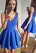Blue V-Neck Cheap 2018 Homecoming Dresses Under 100, BDY0213