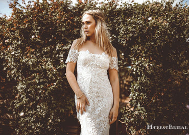 Off-The-Shoulder Charming Elegant Long Cheap Lace Mermaid Wedding Dresses, TYP0092