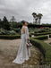 Simple V-neck Long sleeves A-line Wedding Dresses, WDY0252
