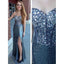 Sweetheart Blue Long Strapless Rhinestone Sequin Floor-length  Prom Dress/Evening Dress,PDY0271