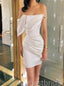 Off-shoulder Pleats Short Homecoming Dresses, HDS0068