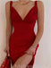 Sexy V-neck Side slit Spaghetti straps Short Homecoming Dresses, HDS0079