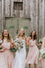 Pink Scoop Sleeveless Chiffon Tea Length Cheap Bridesmaid Dresses, BDS0101