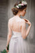 Simple Illusion Spahgetti Straps Tulle A-line Wedding Dresses Online, WDY0238