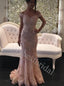 Elegant V-neck Off shoulder Mermaid Long Prom Dresses,PDS0661