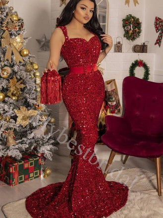 Sexy Sweetheart Sleeveless Mermaid Long Prom Dresses,PDS0628