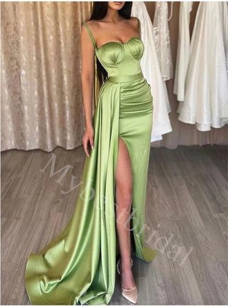 Sexy Spaghetti straps Sleeveless Sheath Prom Dresses,PDS0691