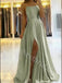 Elegant Halter Sleeveless Side slit A-line Prom Dresses,PDS0622