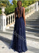 Elegant Sleeveless Simple  A-line Long Prom Dresses,PDS0604