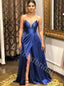 Elegant V-neck Side slit A-line Prom Dresses,PDS0683