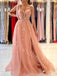 Elegant Sweetheart Side slit Sleeveless A -line Prom Dresses,PDS0724