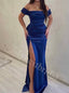 Elegant Off shoulder Sleeveless Mermaid Prom Dresses,PDS0702