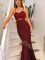 Elegant Spaghetti straps Sise slit Mermaid Prom Dresses,PDS0705