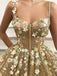 Elegant Spaghetti straps Sweetheart A-line Long Prom Dresses,PDS0633
