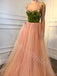 Elegant Sweetheart Spaghetti straps A-line Prom Dresses,PDS0684