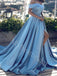 Elegant Sweetheart Off-shoulder Side slit A-line Prom Dresses,PDS0595