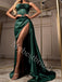 Elegant Sleeveless Square Side slit  Sheath Long Prom Dresses,PDS0643