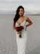 Simple V Neck Lace Mermaid Charming Wedding Dresses Online, WDY0241