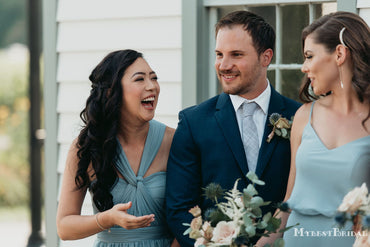 Mismatched Blue Chiffon A-line Long Cheap Bridesmaid Dresses, BDS0093