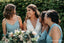 Mismatched Blue Chiffon A-line Long Cheap Bridesmaid Dresses, BDS0093