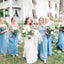 Mismatched Blue Side Slit Mermaid Ankle Length Cheap Bridesmaid Dresses, BDS0110