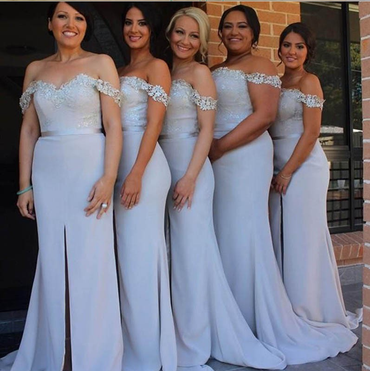 Mermaid Off-the-Shoulder Light Blue Bridesmaid Dresses,Cheap Bridesmaid Dresses,WGY0340