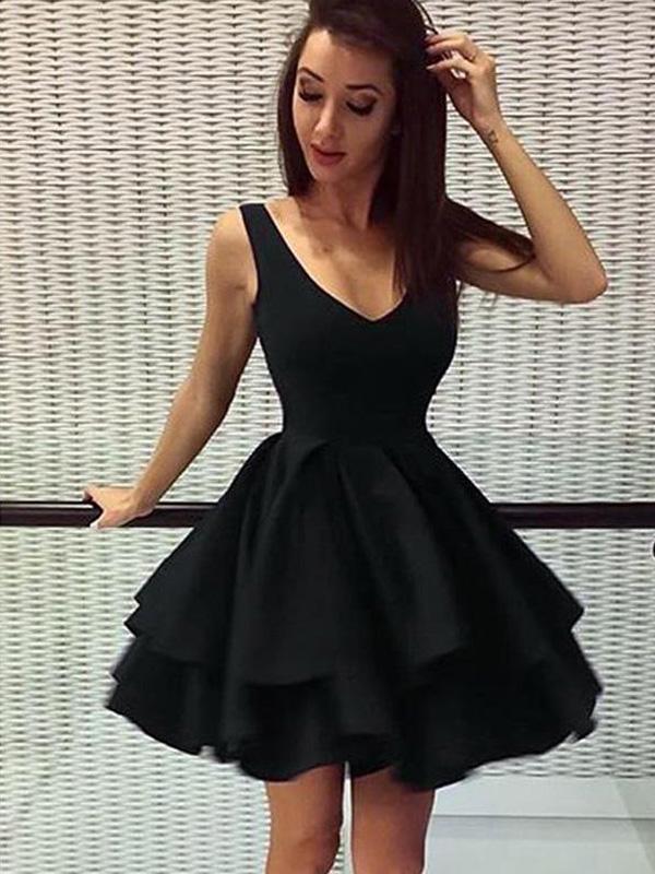 Cheap Short Simple V Neck Black Homecoming Dresses Online,BDY0301 mybestbridal Cheap Short Simple V Neck Black Homecoming Dresses Online,BDY0301 mybestbridal