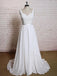 Backless V Neck Lace Straps Simple Cheap Beach Wedding Dresses, WDY0193