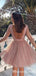 Newest Sparkly Pink Long Sleeve Sequin Short Backless Formal Homecoming Dresses, TYP0068