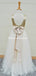 Gold Sequin Top White Tulle Cute Flower Girl Dresses For Wedding Party, FGY0123